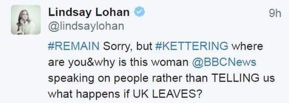 Lindsay Lohan tweet