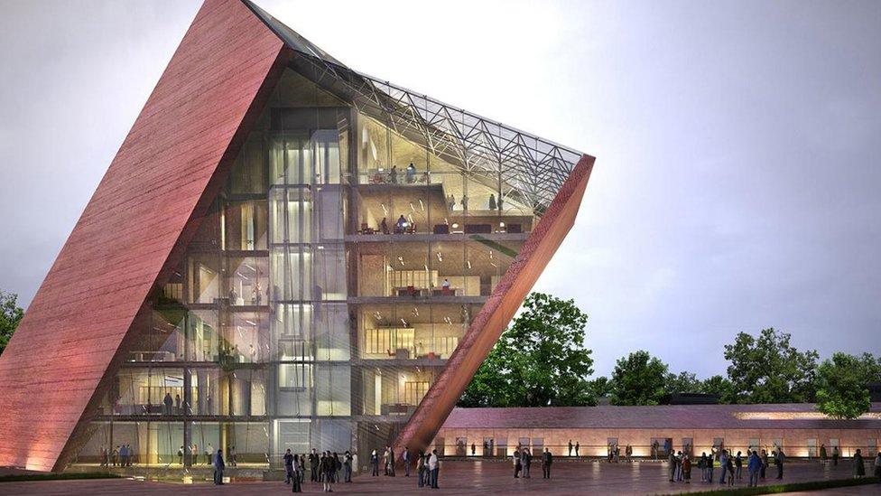 Architectural visualization shows how the Museum of the Second World War in Gdansk, Poland, is projected to look after its completion.