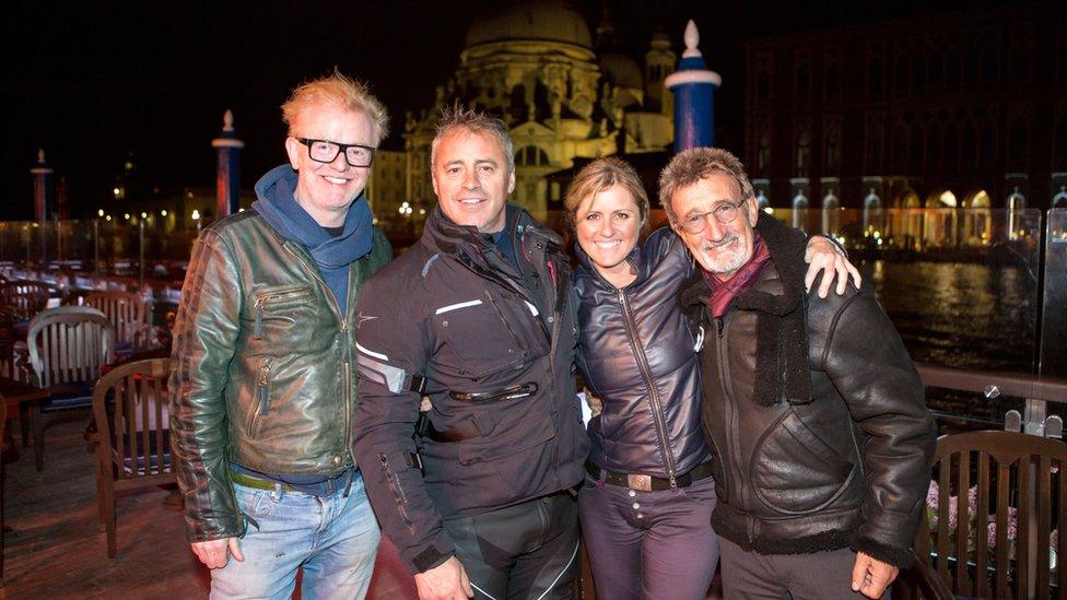 Chris Evans, Matt LeBlanc, Sabine Schmitz and Eddie Jordan