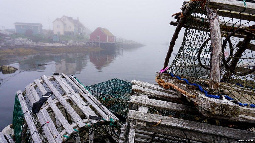 Lobster traps in Nova Scotia