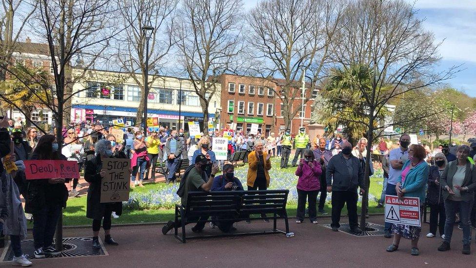 People at the protest