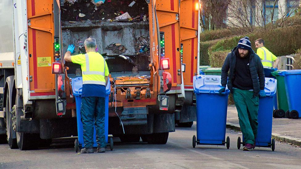 Refuse collection, Glasgow, Scotland, January 2023