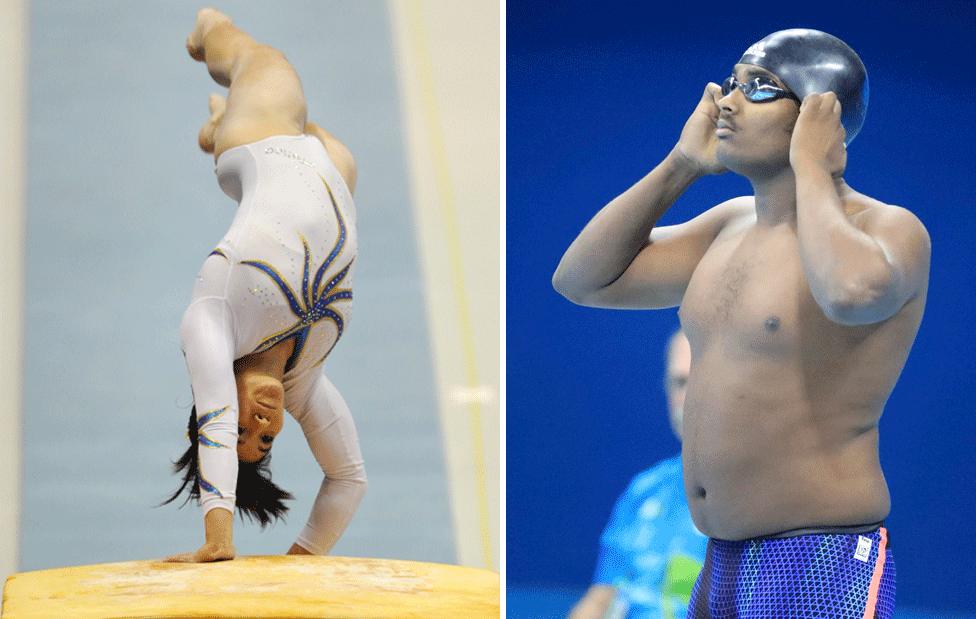 Composite image of Alexa Moreno and Robel Kiros Habte competing at the Olympics in Rio