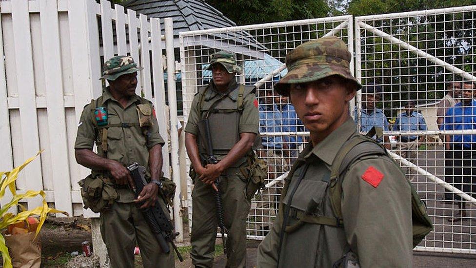 Ratu Meli Bainimarama in military uniform looks at the camera