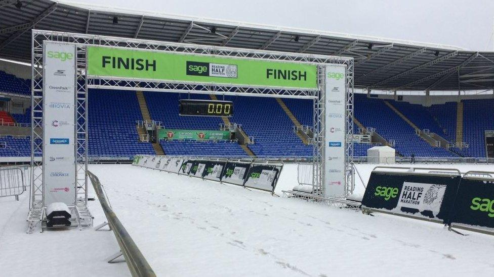 Reading Half Marathon finish line