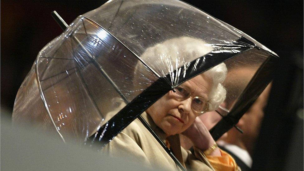 The Queen at the rainy Commonwealth Games finale in Manchester