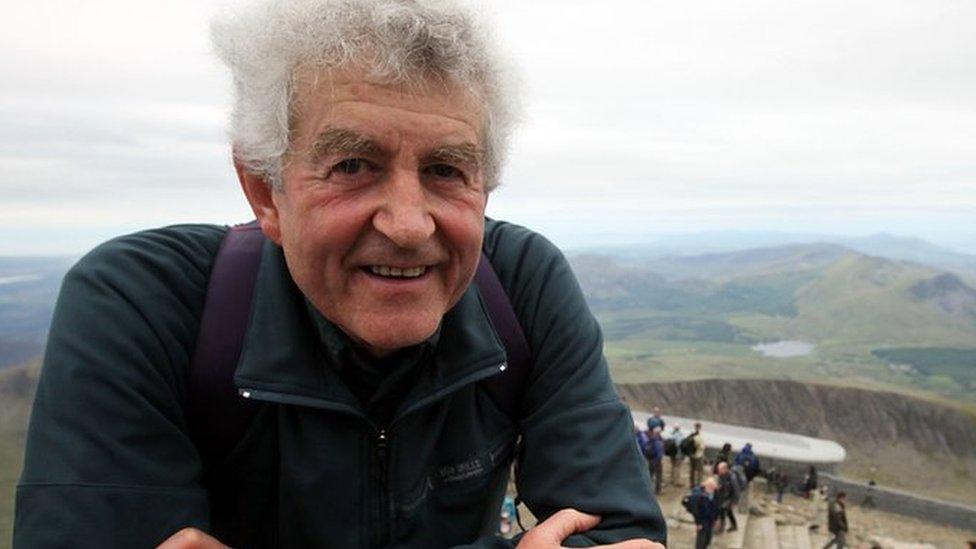 Rhodri Morgan reaches the summit of Snowdon to open the new £8.4m visitor centre and cafe on June 12, 2009