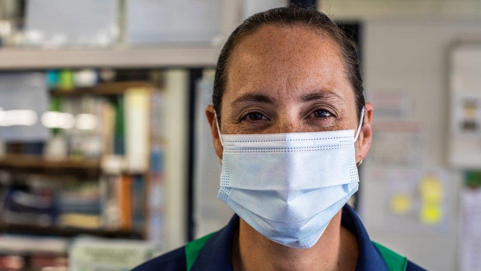 Woman wearing mask during the pandemic