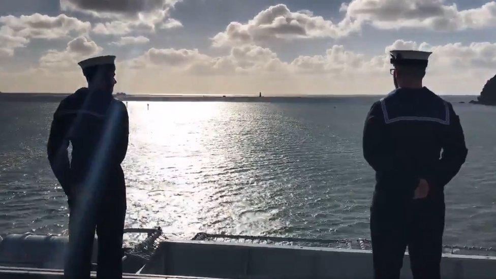 Sailors on board HMS Ocean