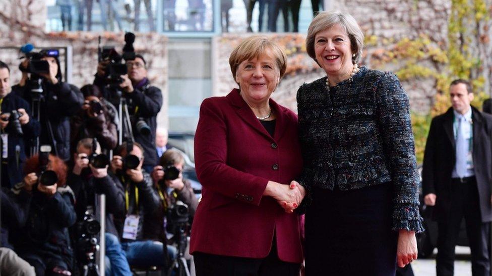 Angela Merkel and Theresa May in Berlin