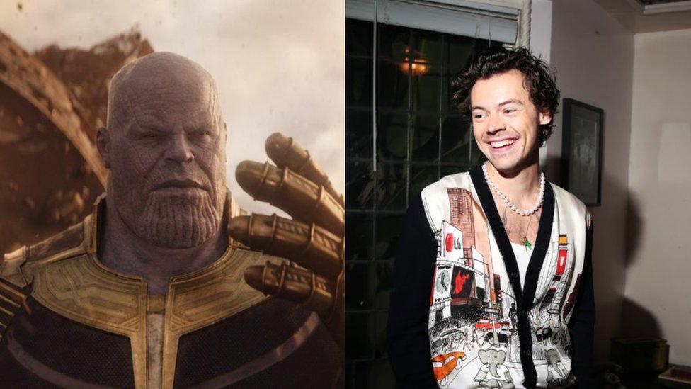 Thanos and Harry Styles.