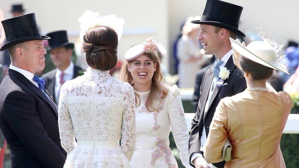 Mike Tindall, Catherine, Duchess of Cambridge, Princess Beatrice of York, Prince William, Duke of Cambridge and Princess Anne