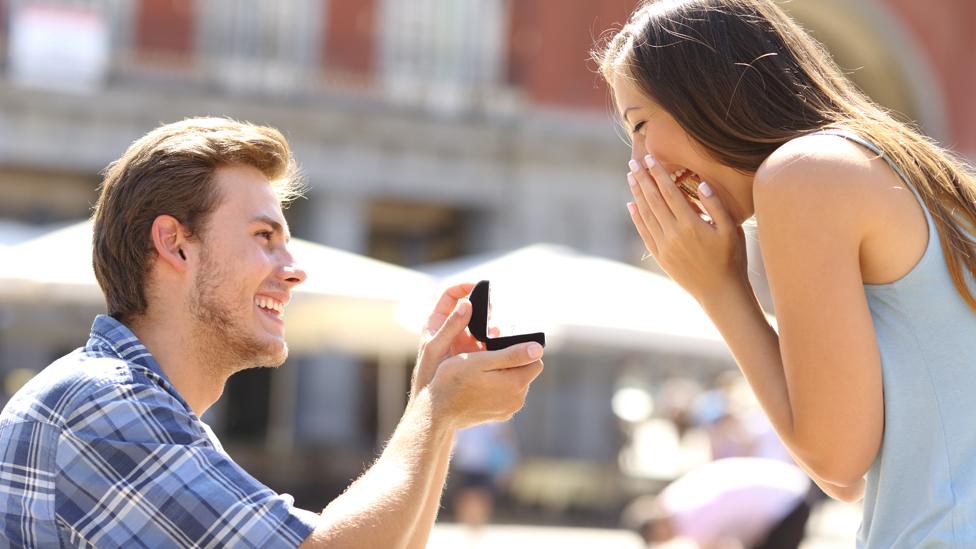 Man proposing to woman