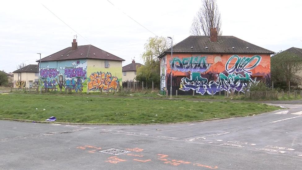 Graffiti on houses