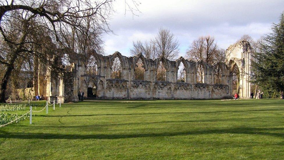 The ruins of St Mary's Abbey