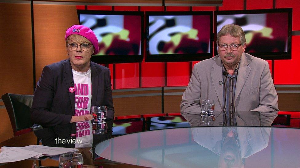 Eddie Izzard and Sammy Wilson debated Brexit on the BBC's The View programme