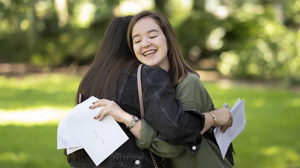 Two GCSE students celebrate their results