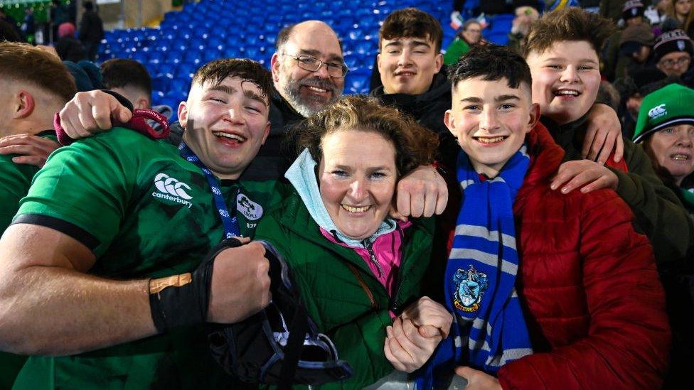 Ireland's Ruadhan Quinn pictured with his family