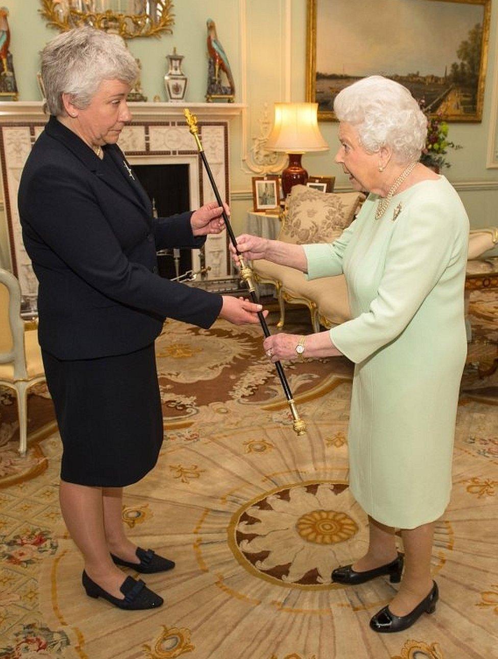 Black Rod is received by the Queen