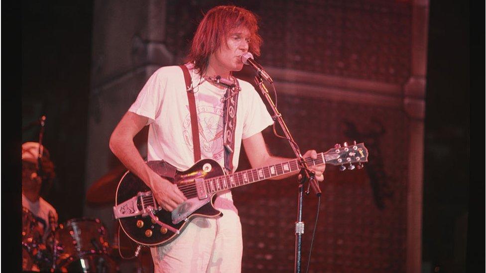 Neil Young at a concert in 1982