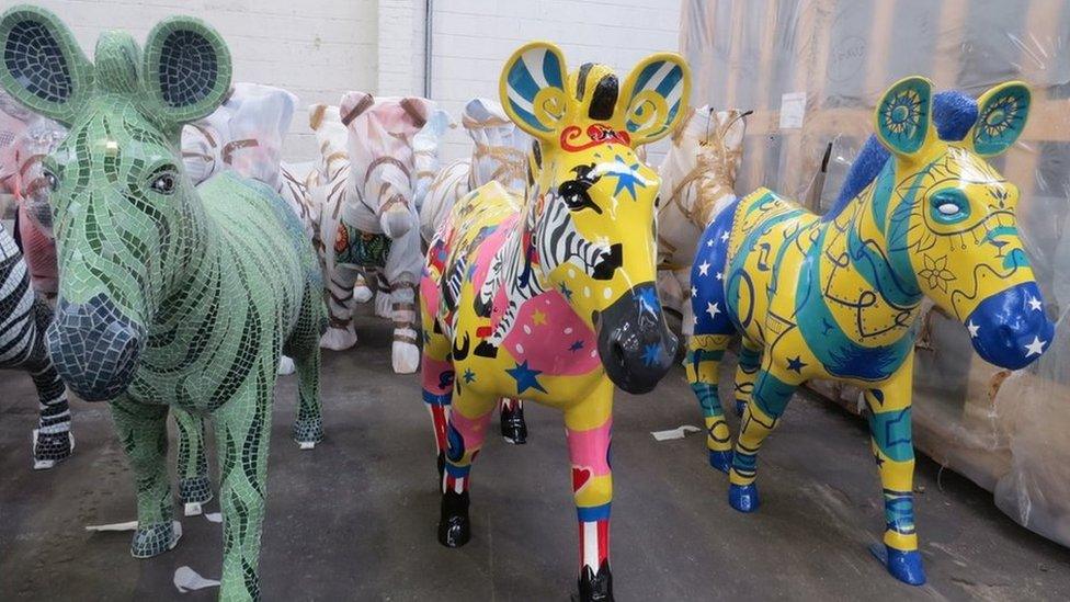 Zebra sculptures