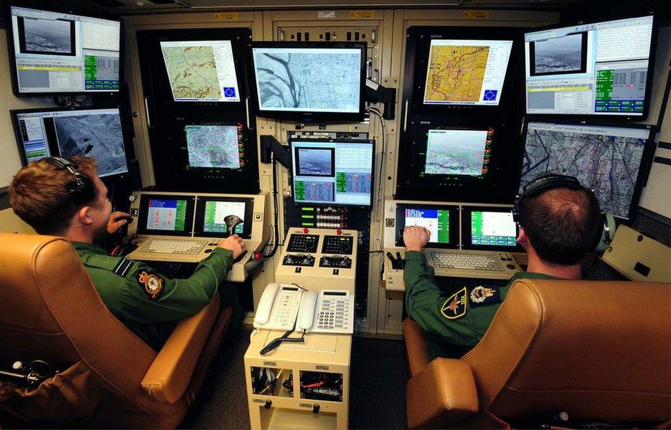 Ground Control Station for the Remotely Piloted Air System (RPAS) Reaper at RAF Waddington