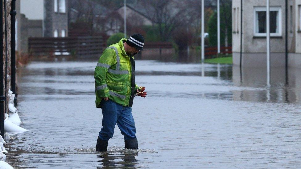 Flooded street in Carlisle