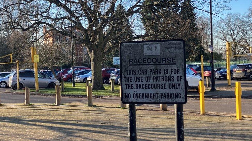 Northampton Racecourse car park.