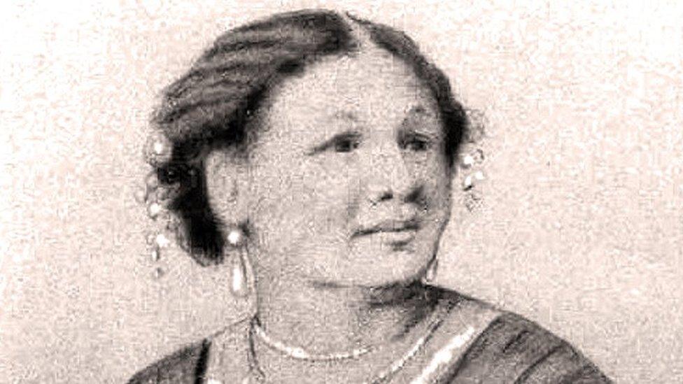 Black and white sketch of Mary Seacole