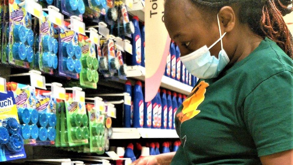 woman in Carrefour supermarket