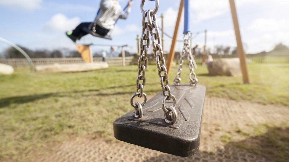 A child on a swing