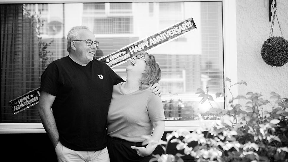 Janet and John Humphreys from Llandaff North celebrated their 28th wedding anniversary. Both are key workers, Janet is a medical nurse at Velindre Hospital and John works for Castle Dairy a food manufacturer in Caerphilly. They wanted to mark their special day. “Lockdown definitely makes you realise who, and what, is most important in your life,” Janet said.