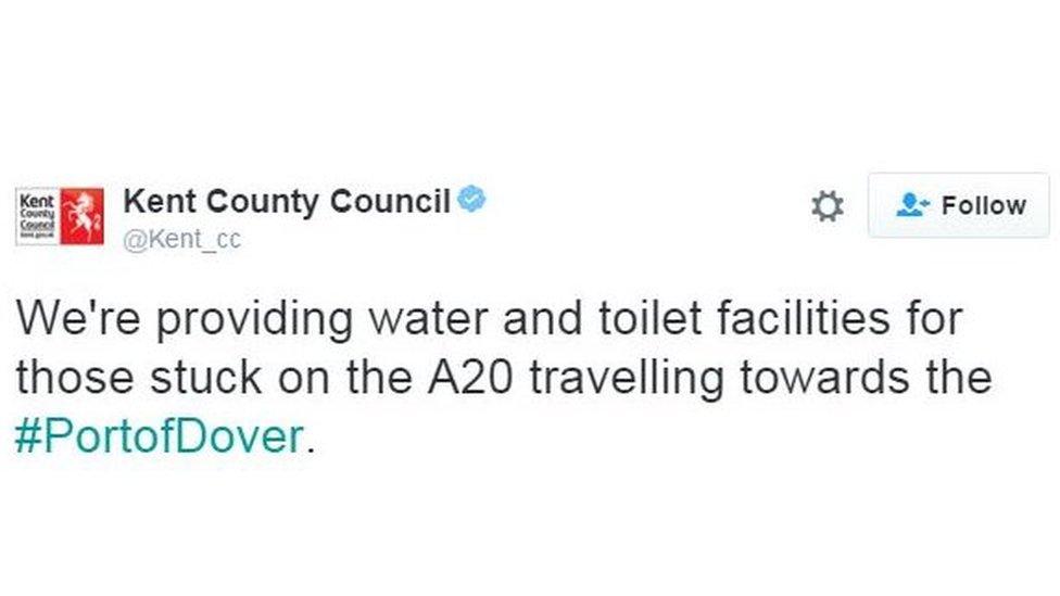 A tweet from Kent County Council