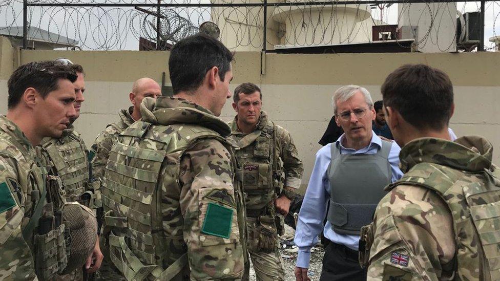 Sir Laurie Bristow at Kabul airport