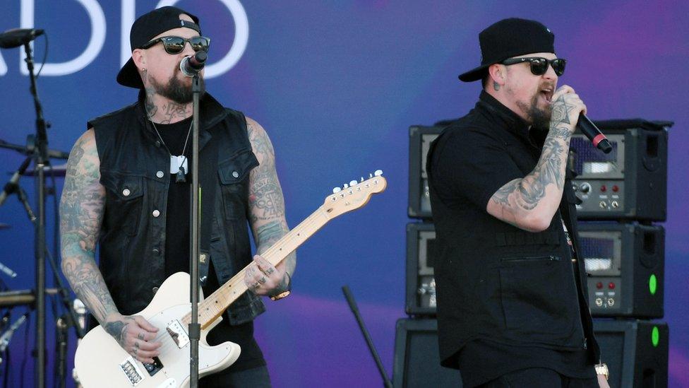 Guitarist Benji Madden (L) and singer Joel Madden of Good Charlotte perform in Las Vegas