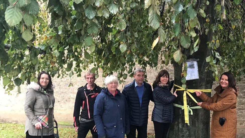 Campaigners with the Weeping Beech tree