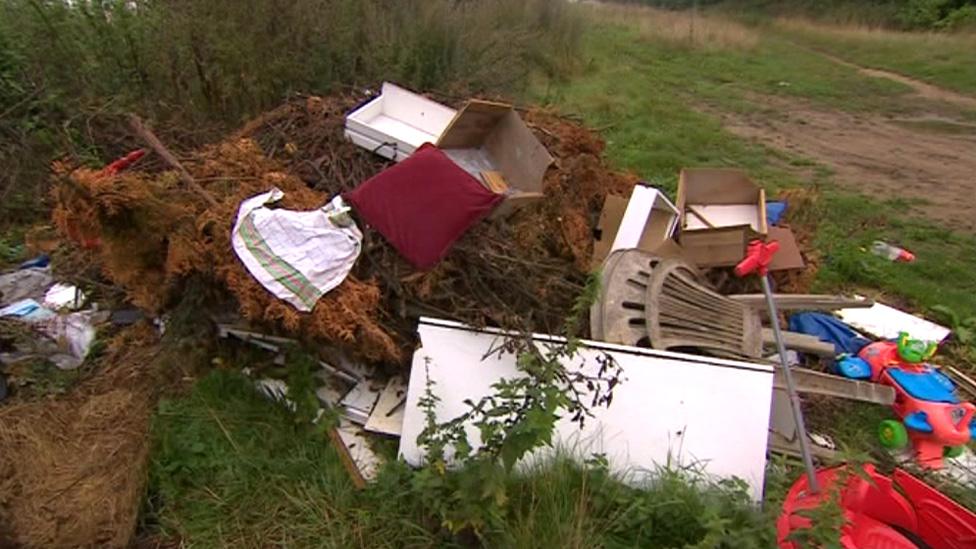 Fly-tipped waste