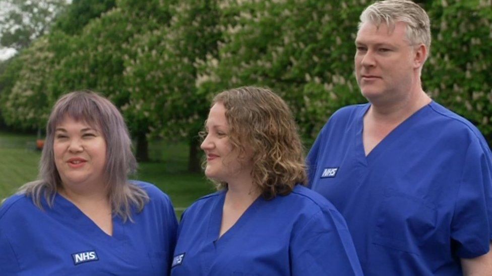 Lucy Vere (left) and Bonnie Gray (centre) and Stuart Cutts (right)