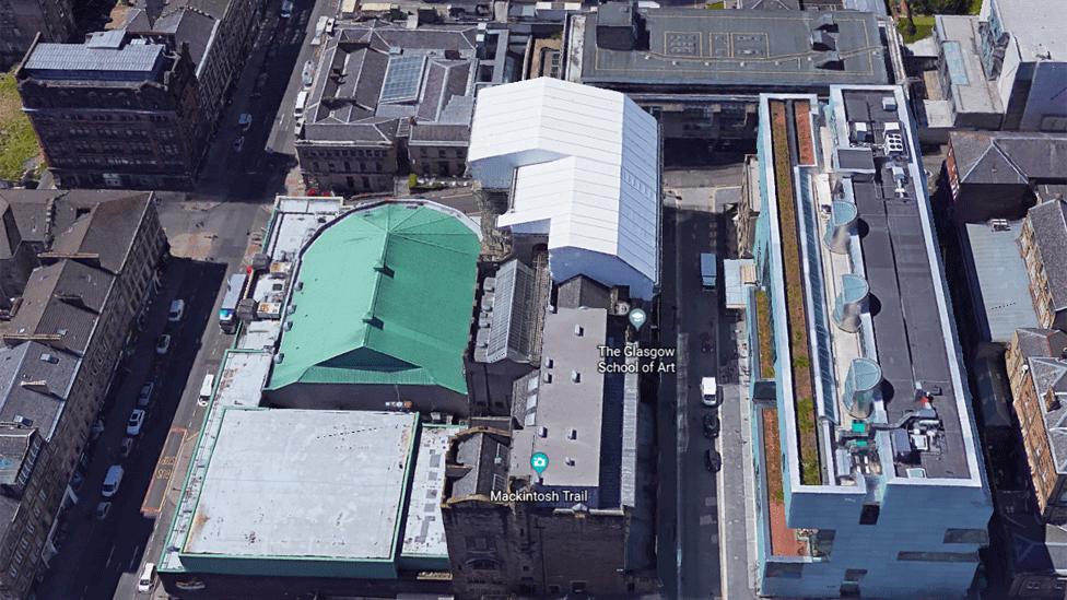 Aerial view of art school