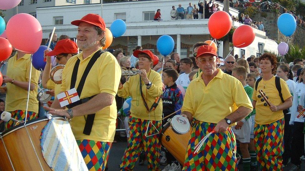 Guernsey Samba band at the Island Games 2003 opening ceremony