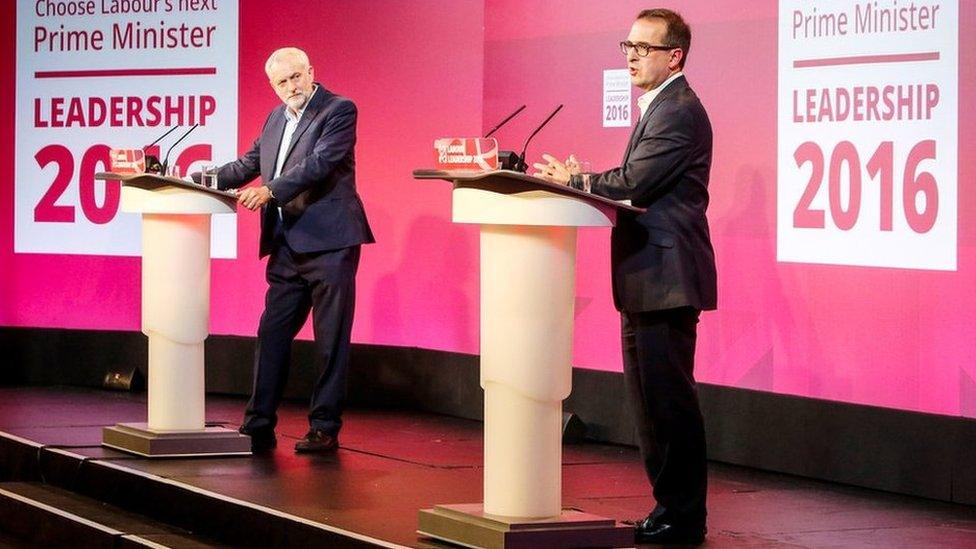 Jeremy Corbyn and Owen Smith at the Labour hustings