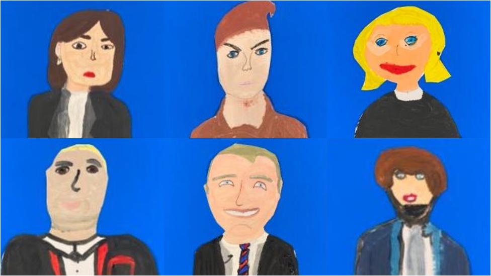 School portraits of BBC presenters