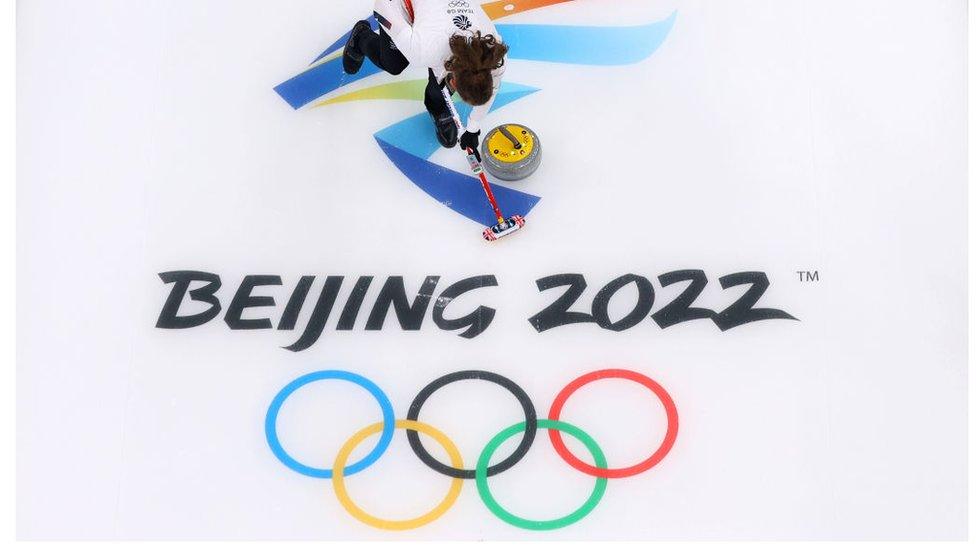 Spectators look on during the Men Single Skating Free Skating on day six of the Beijing 2022 Winter Olympic Games