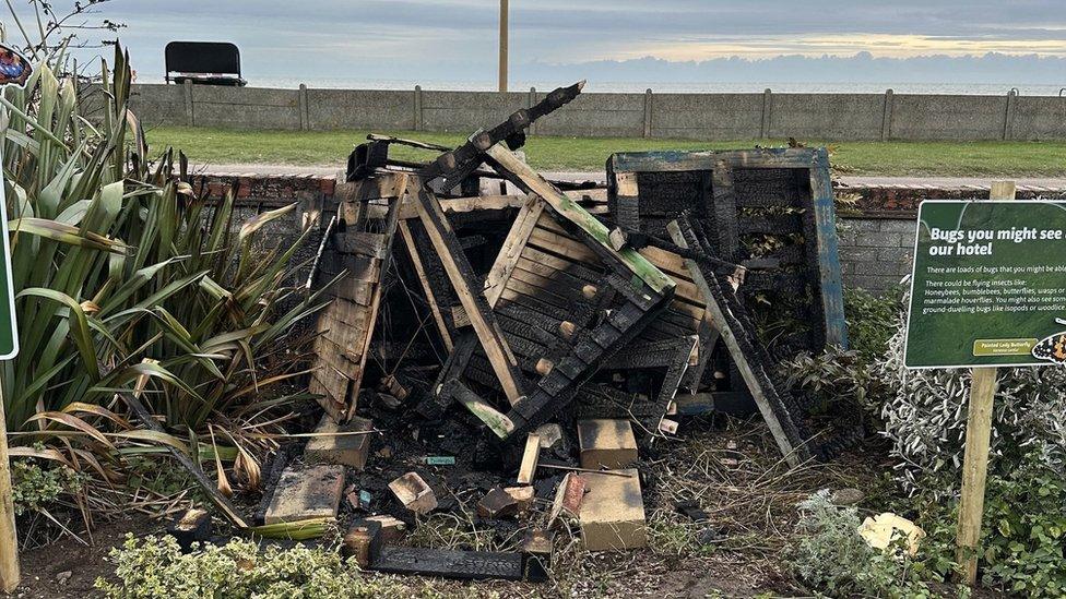 The fire-ravaged Buggingham Palace