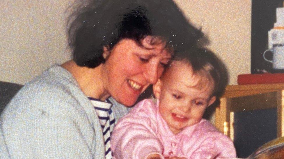 Rosie and her mum Trish pictured in 1994