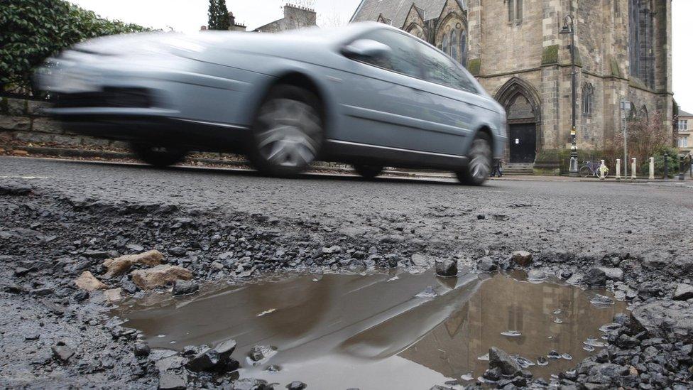 A car on a road