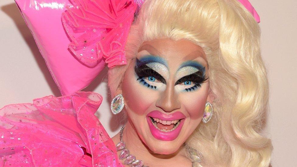 Trixie Mattel's signature look, which she describes as Barbie doll-esque