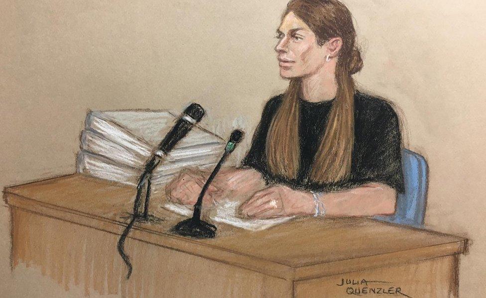 Court sketch of Coleen Rooney giving evidence