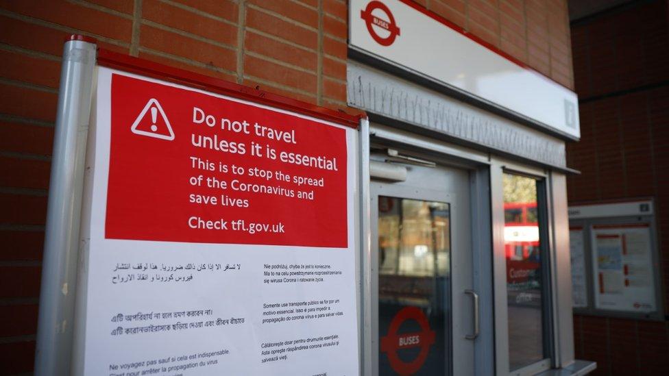 Sign at bus station