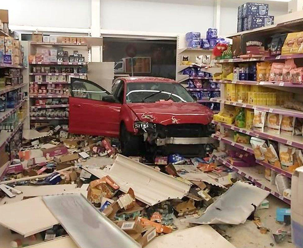 Car crashes into supermarket in Derby